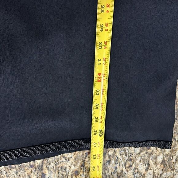 Yoana Baraschi Black Long Sleeve Rhinestone Beaded Sheath Dress Size 12 - Picture 13 of 13